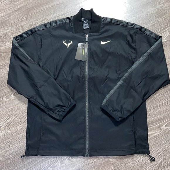 Nike Court Rafa Nadal Black Full-Zip Tennis Jacket CI9135-010 Men’s Size Large - Picture 2 of 6